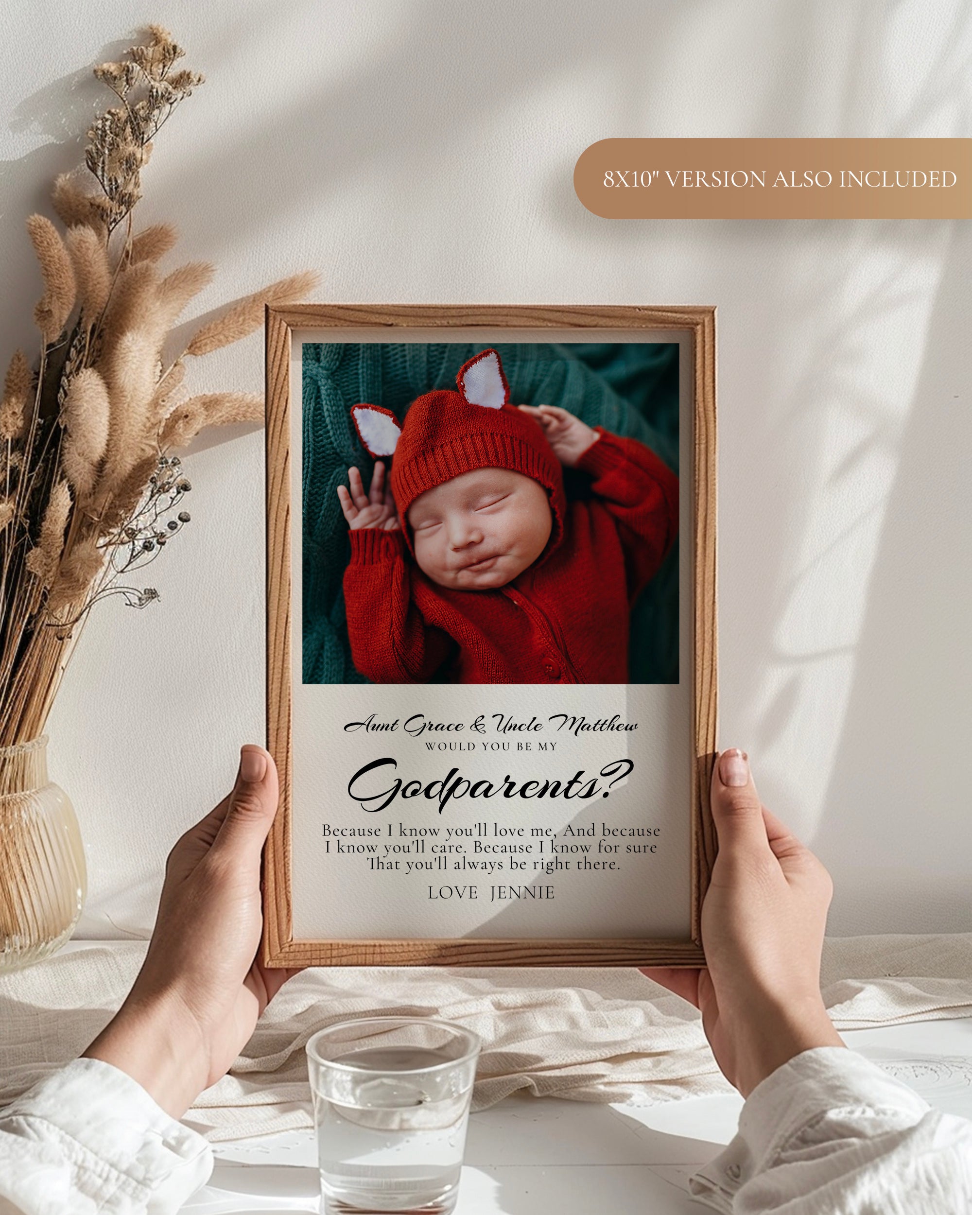 Will You Be My Godfather Proposal Card Template, Printable Photo Godparent Question Card, Editable Modern Baptism Proposal, Instant Download