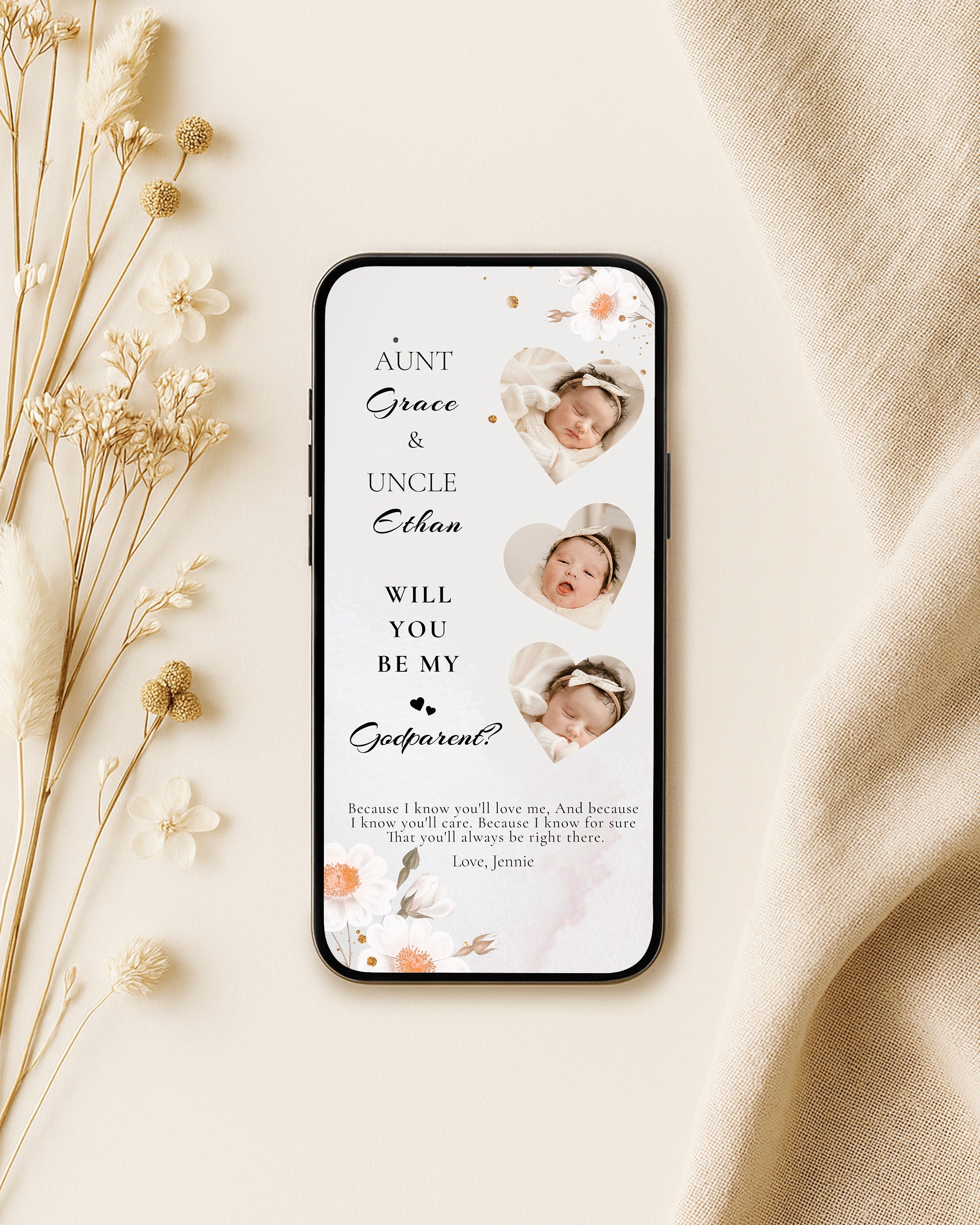 Will You Be My Godparent Proposal Godmother Proposal Card Godfather Proposal Card Madrina Baptism Proposal Christening Card Template