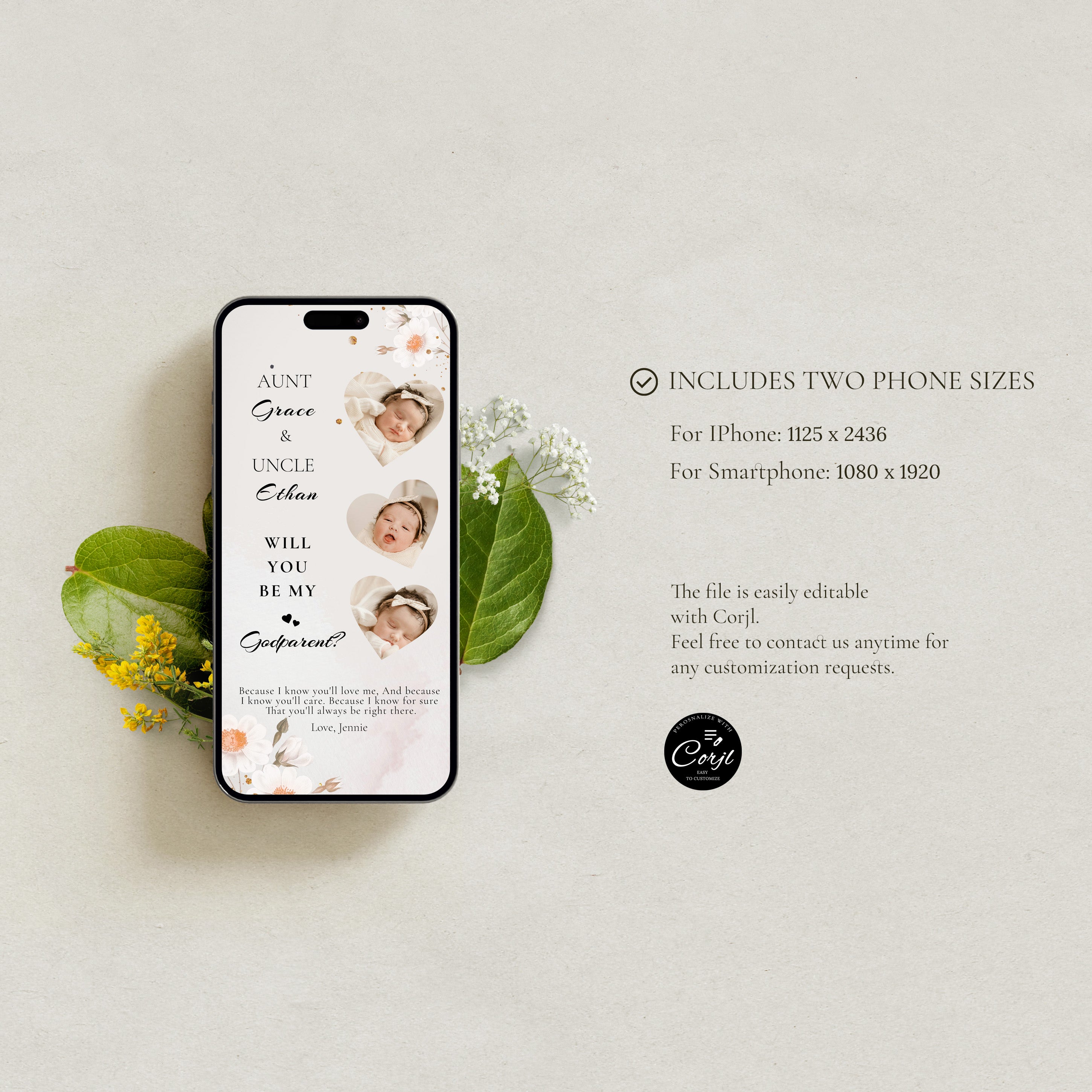 Will You Be My Godparent Proposal Godmother Proposal Card Godfather Proposal Card Madrina Baptism Proposal Christening Card Template