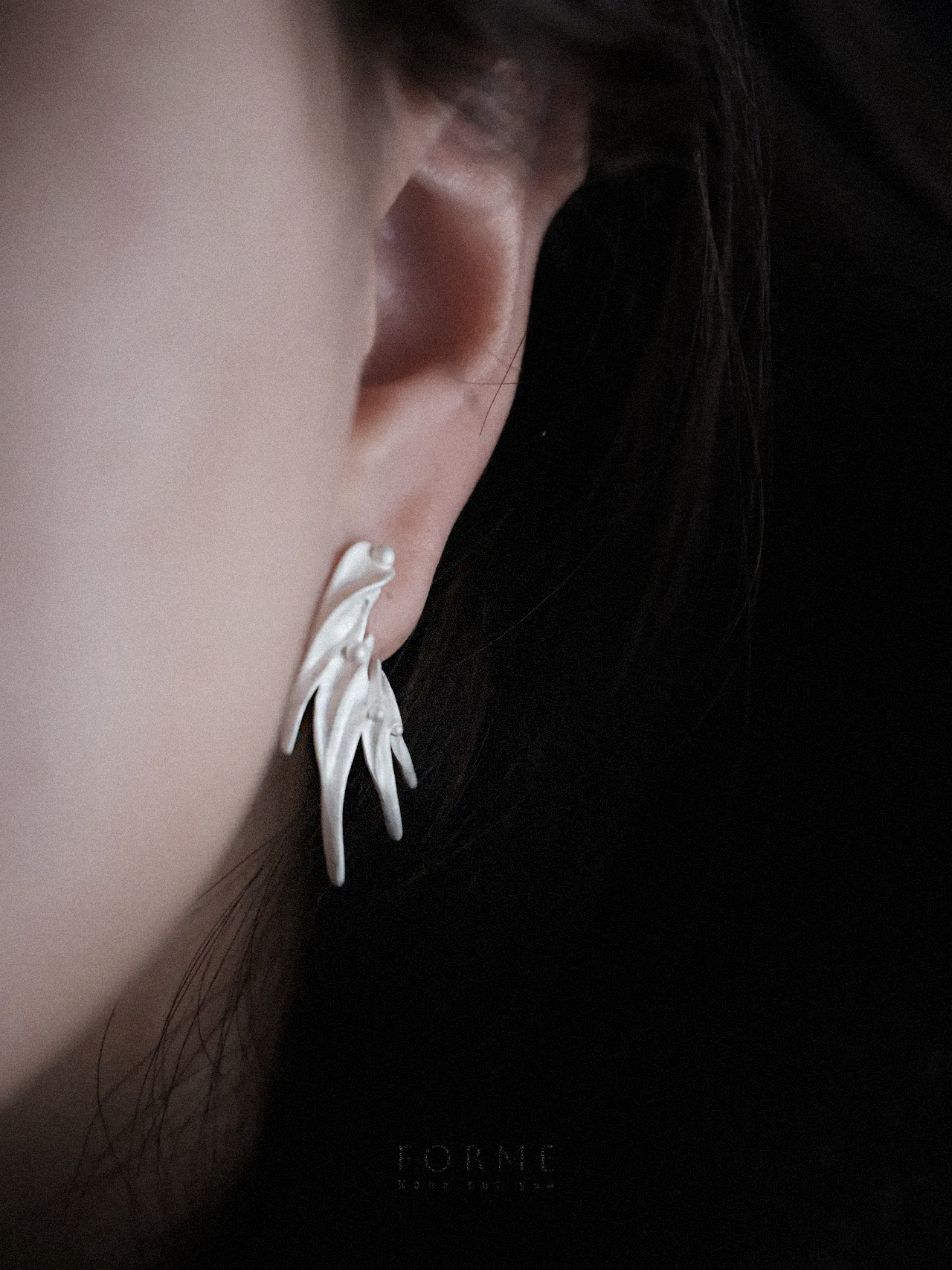 Flares Earrings – Sculptural Flare in 925 Sterling Silver