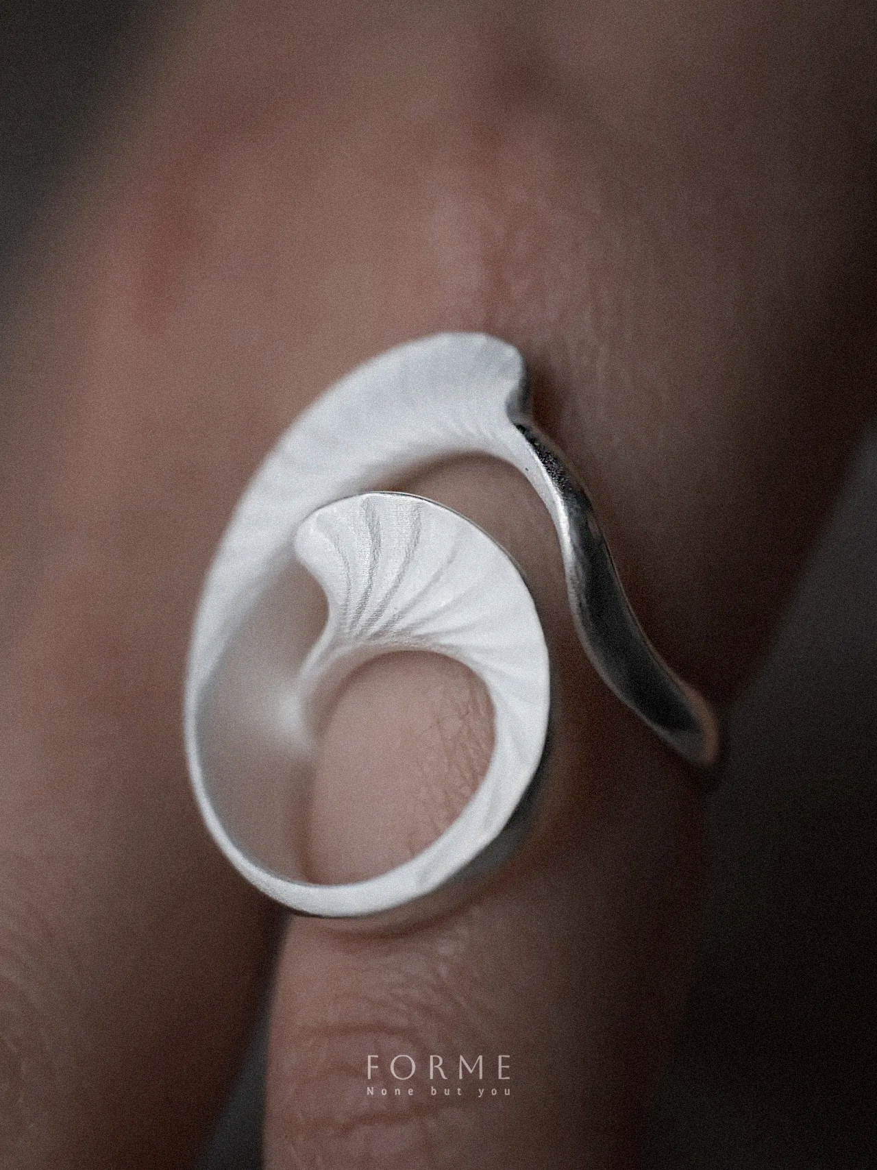 Swirl of Life Ring – Abstract Spiral in 925 Silver