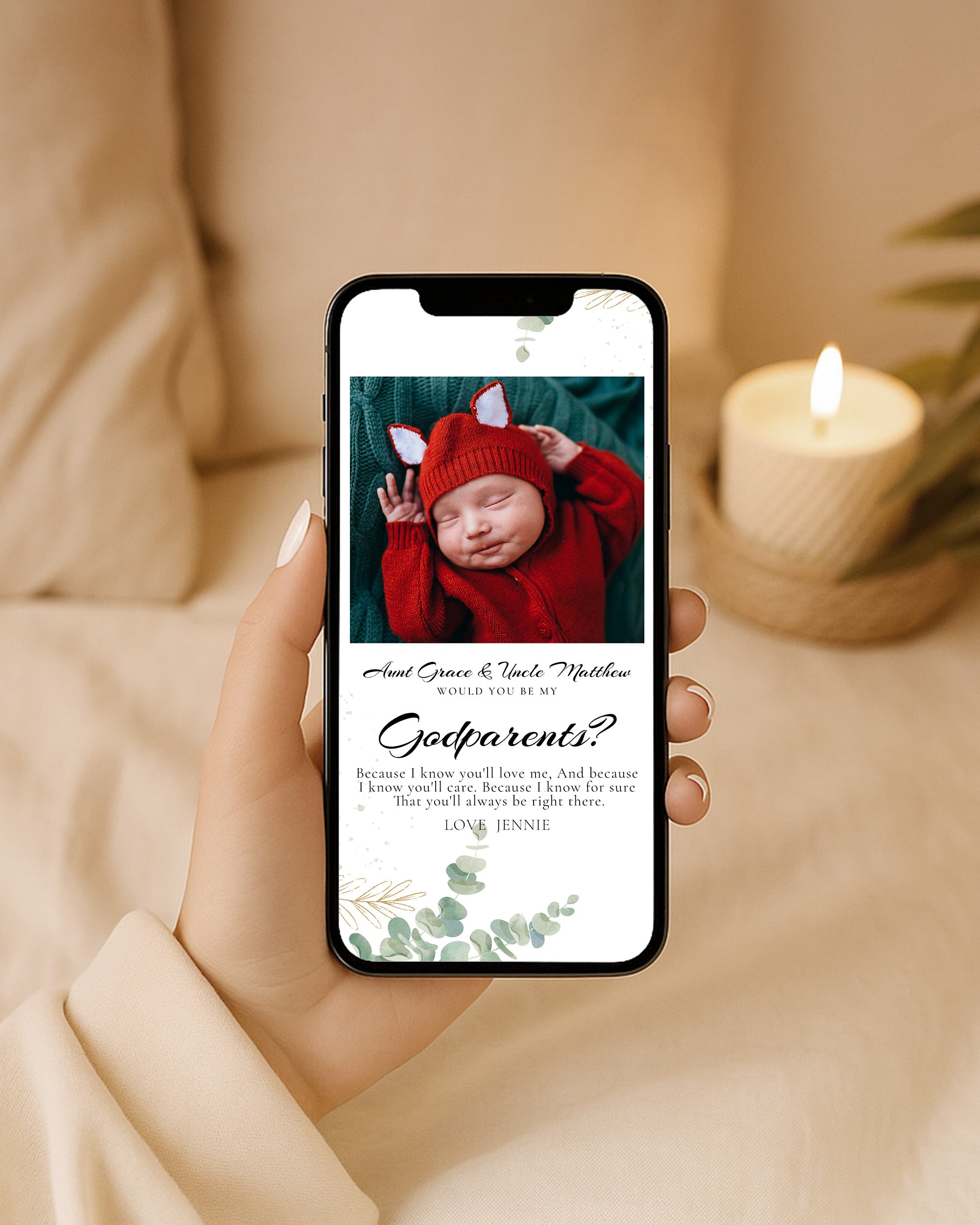 Will You Be My Godfather Proposal Card Template, Digital Photo Godparent Question Card, Editable Modern Baptism Proposal, Instant Download