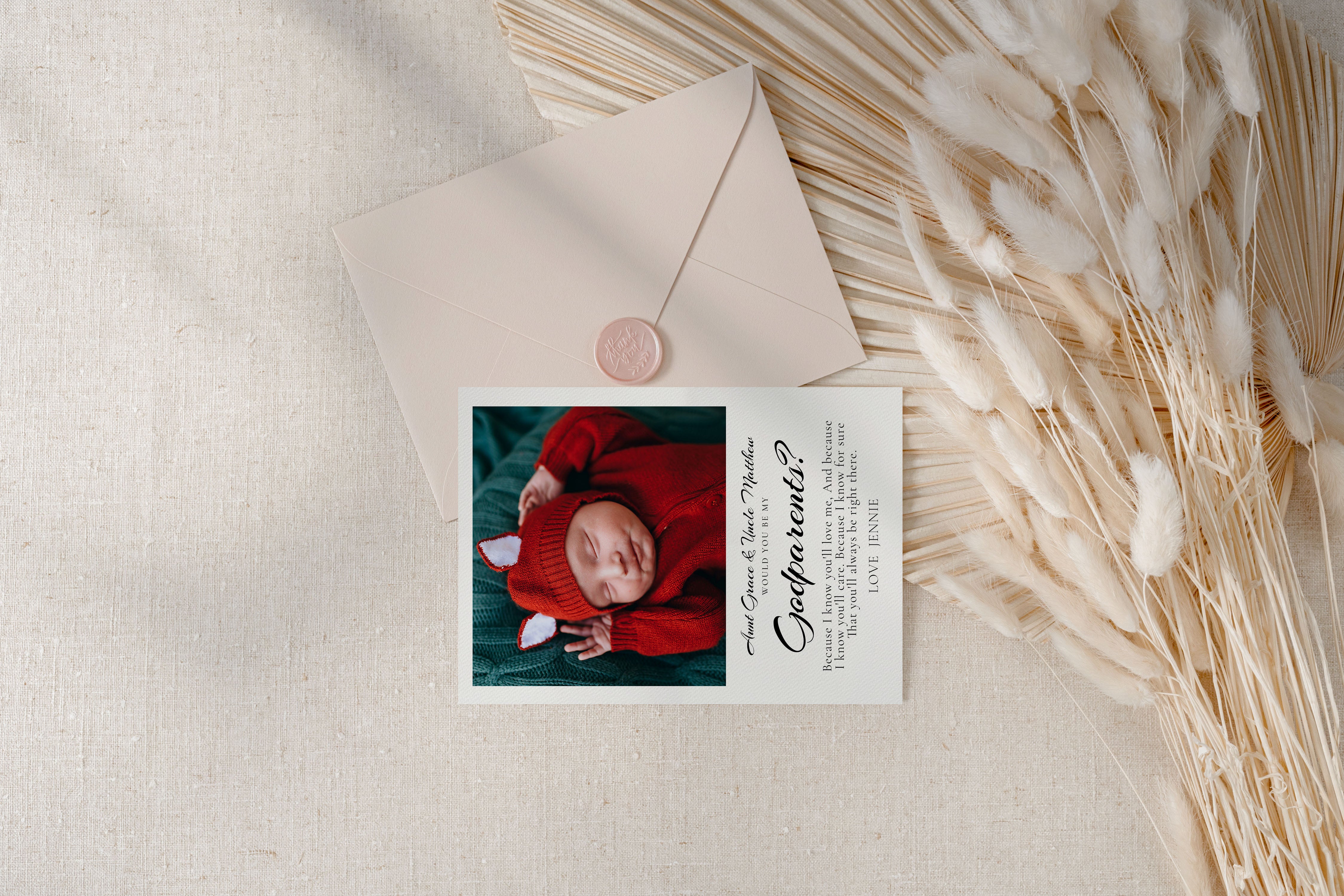 Will You Be My Godfather Proposal Card Template, Printable Photo Godparent Question Card, Editable Modern Baptism Proposal, Instant Download