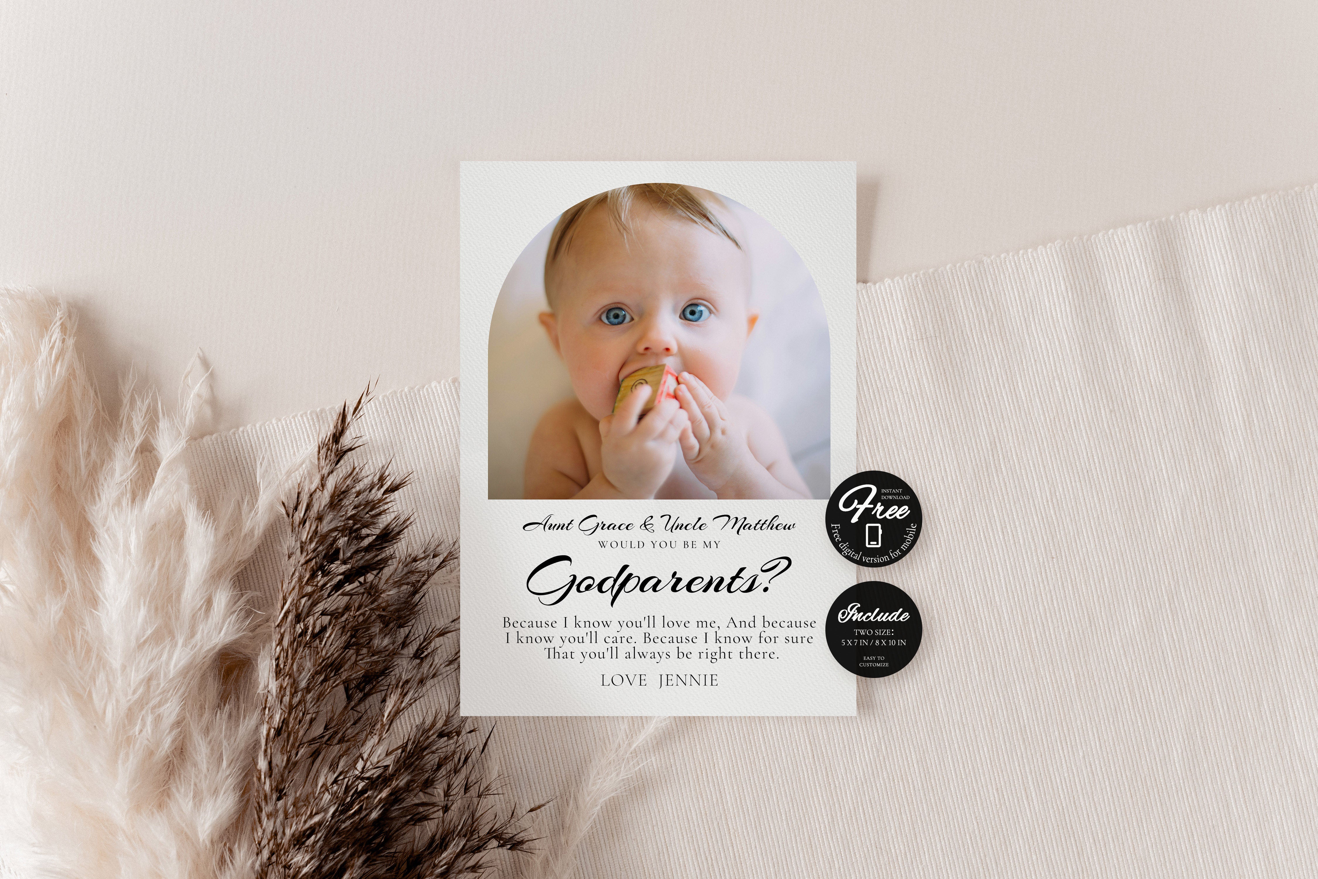 Will You Be My Godparents Proposal Card Template Baptism Proposal Card Godmother Proposal Card Godfather Proposal Card Christening Invite