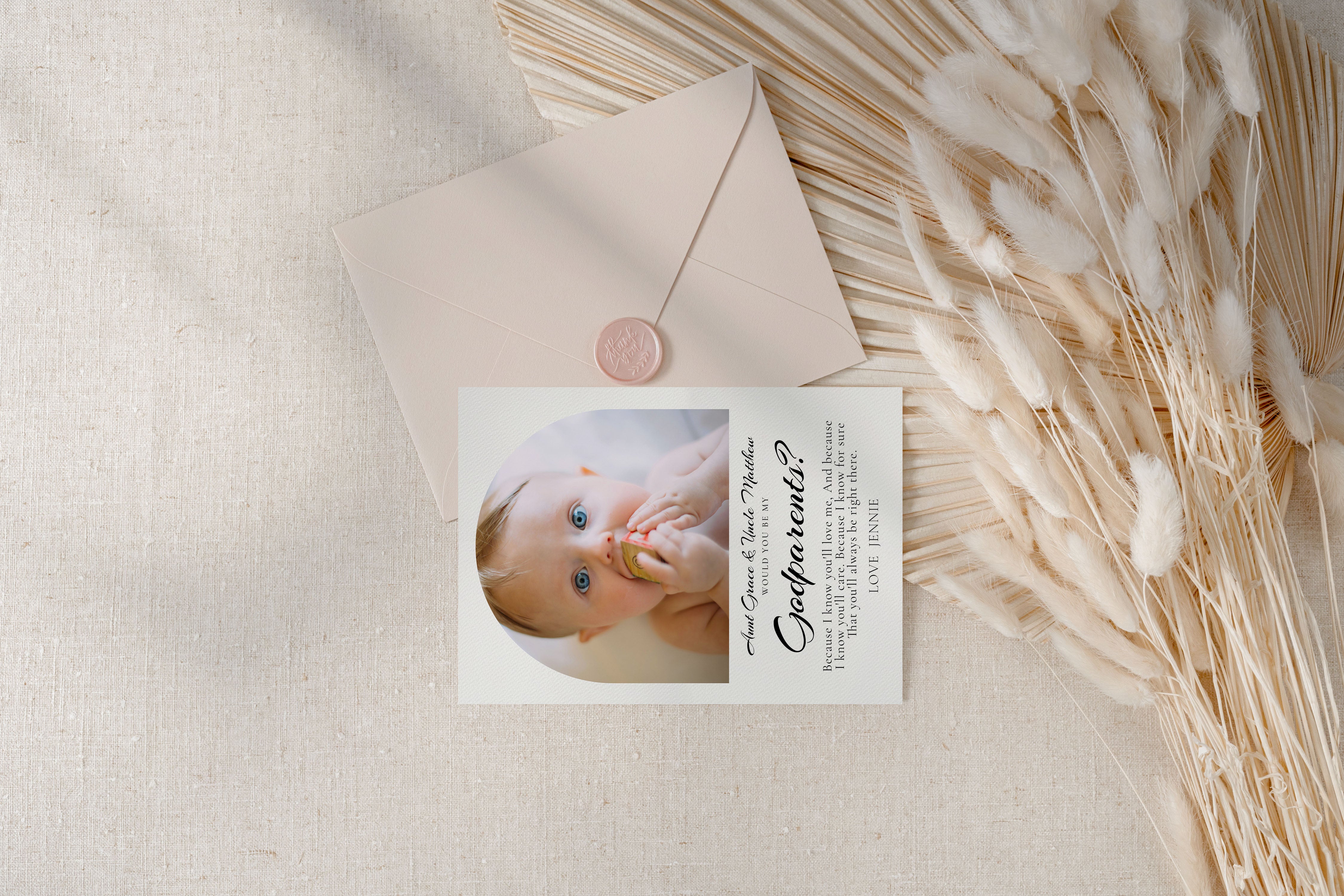 Will You Be My Godparents Proposal Card Template Baptism Proposal Card Godmother Proposal Card Godfather Proposal Card Christening Invite