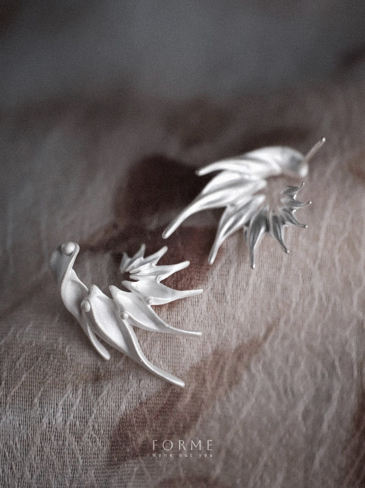 Flares Earrings – Sculptural Flare in 925 Sterling Silver