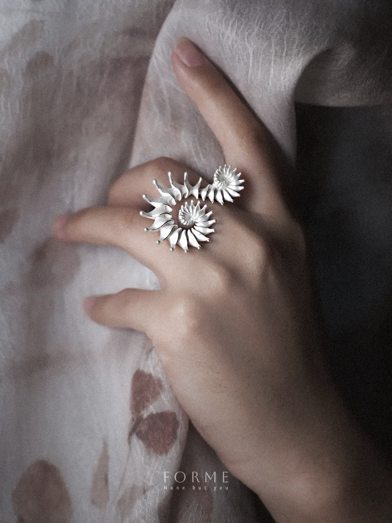 Twin Spira Ring – Dual Spiral Design in 925 Silver