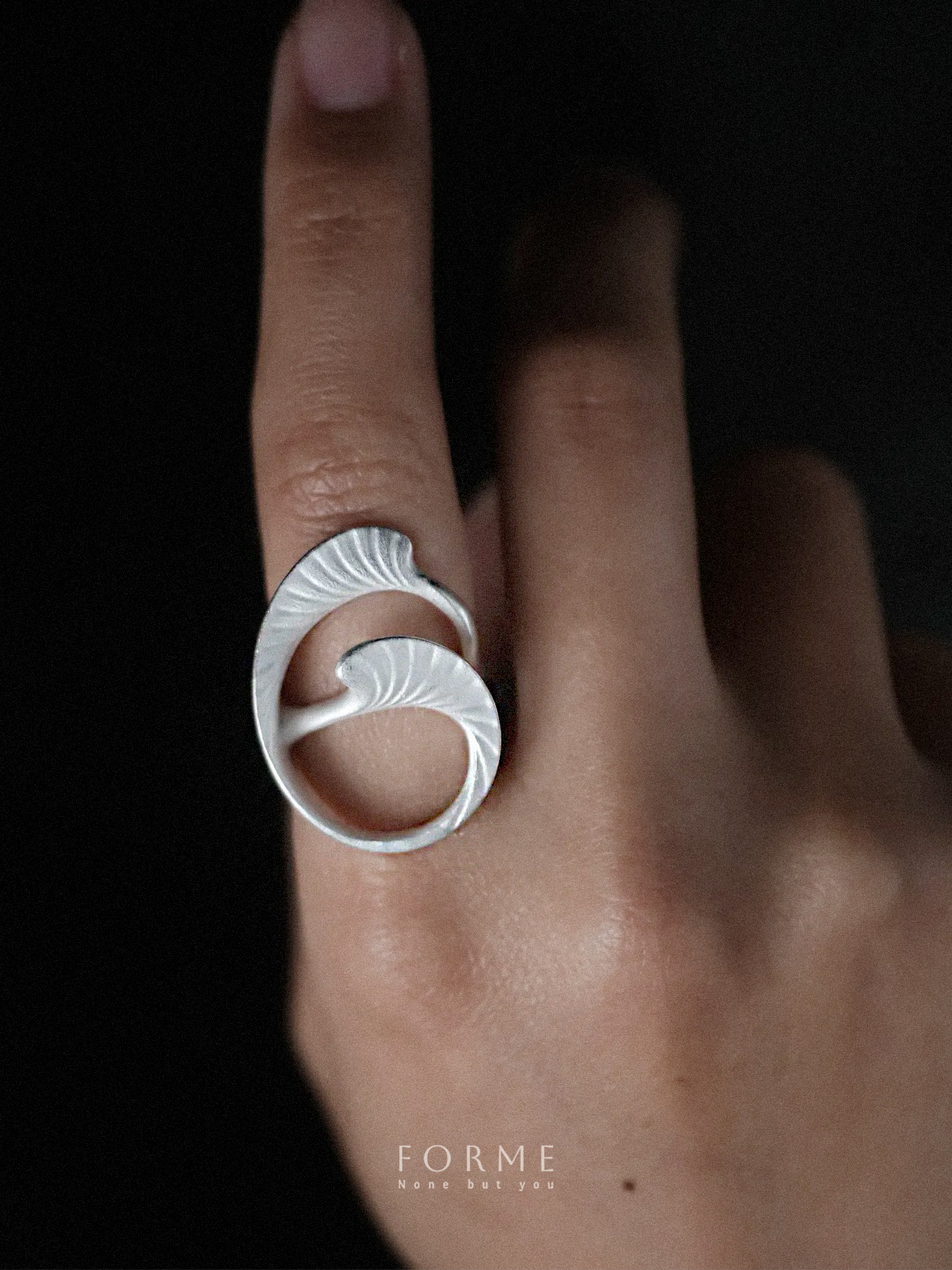 Swirl of Life Ring – Abstract Spiral in 925 Silver